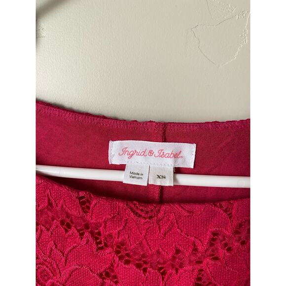 Ingrid & Isabel Pink Knee Length Lace Maternity Dress- Size XS - Picture 5 of 8